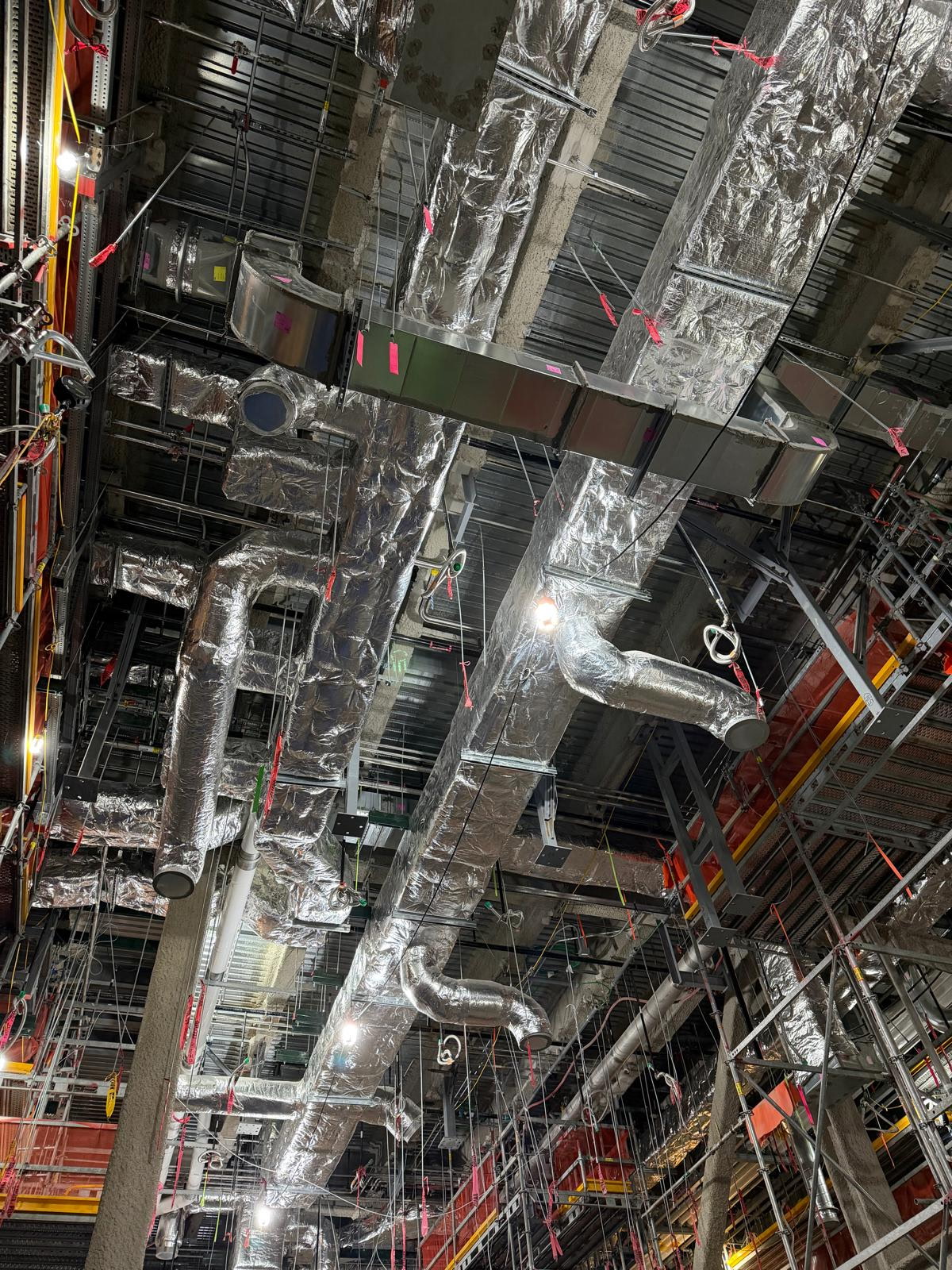 Industrial insulated ductwork installation